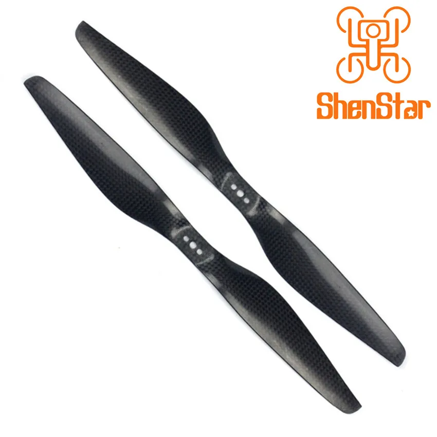 

3K Carbon Fiber Propellers 11inch CW CCW CF Props 1155 for Multicopter Accessory 11*5.5inch Black with 3holes