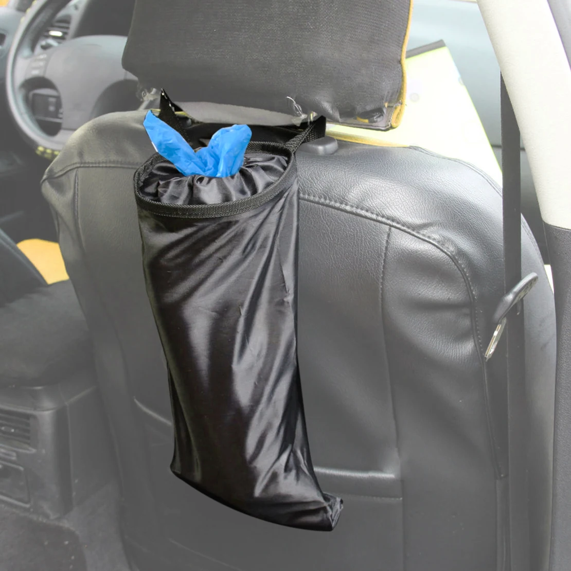 CITALL 1pc Black Color Car Seat Back Litter Trash Garbage Hang Bag