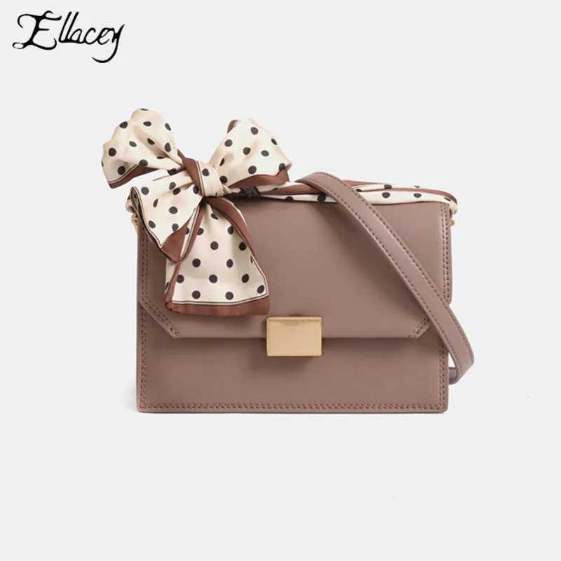

Fashion New Ladies Solid Bow Shoulder Bag High Quality Genuine Leather Bag Adjustable Belt Handbags Crossbody Bags For Women