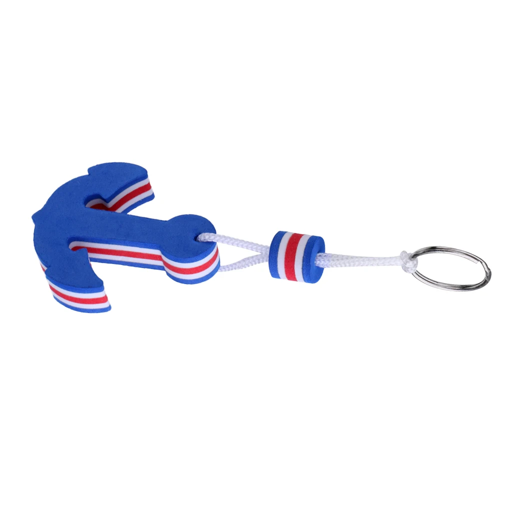 Boating Sea Fishing Water Floating Keychain Key Ring- Anchor Shape Blue for Fishing Flatable Boat Replacement Accessories