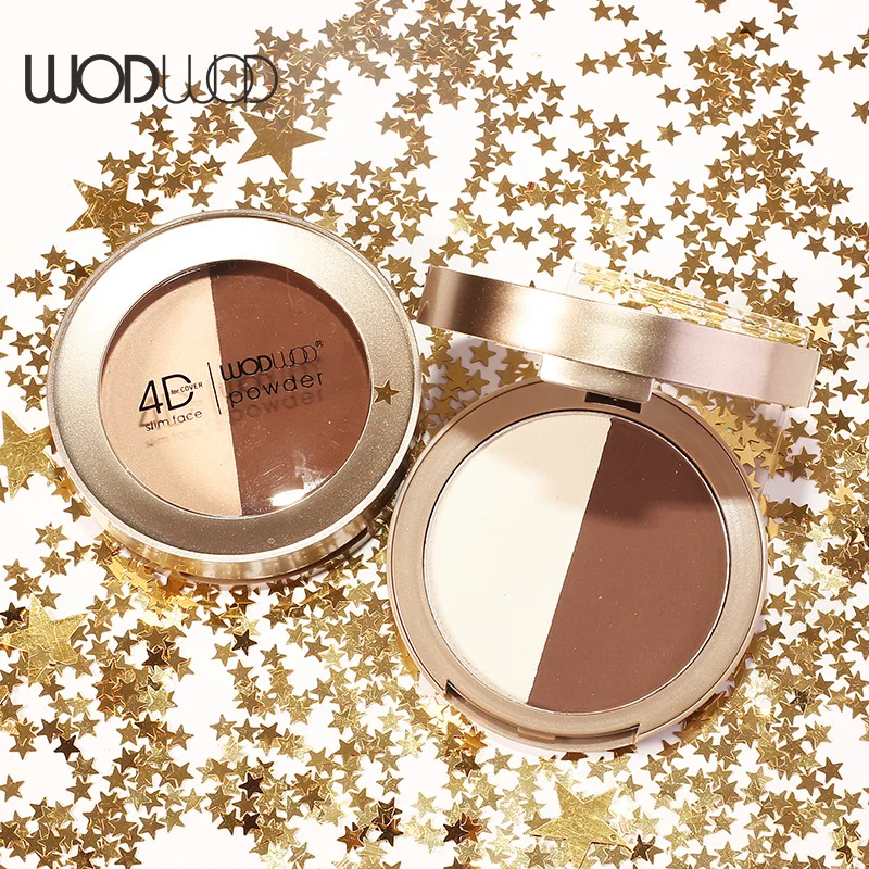 

WODWOD 4D Slim Face Contour Power Palette Double Colors Bronzer Highlighter Face Makeup Base Multifunction Contouring Palette