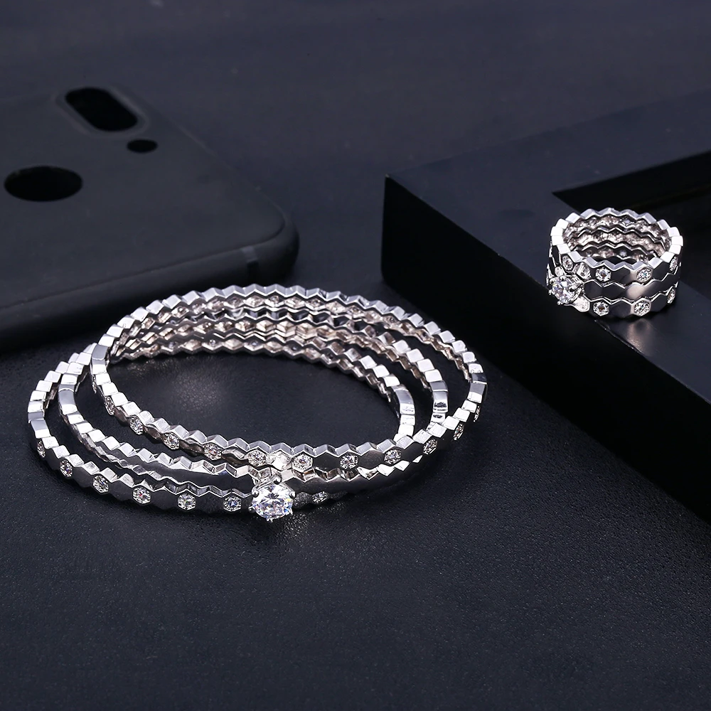 Jankelly, роскошные круглые браслеты, кольца, наборы, модные, Дубай, серебряные, Свадебные Ювелирные наборы для женщин, свадебные brincos para as mulheres