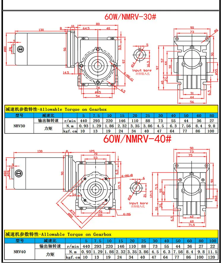 5D60GN-NMRV DC12V/24 V 60 W 1800 об/мин постоянного тока мотор-редуктор червячной передачи крученый для коробки передач мотор-редуктор/Выходной вал Диаметр 14/18 мм