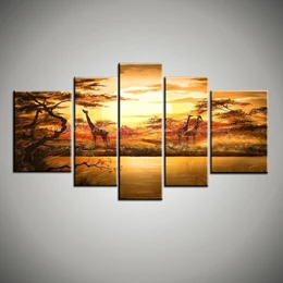 5 piece canvas wall art large modern Abstract south African canvas art