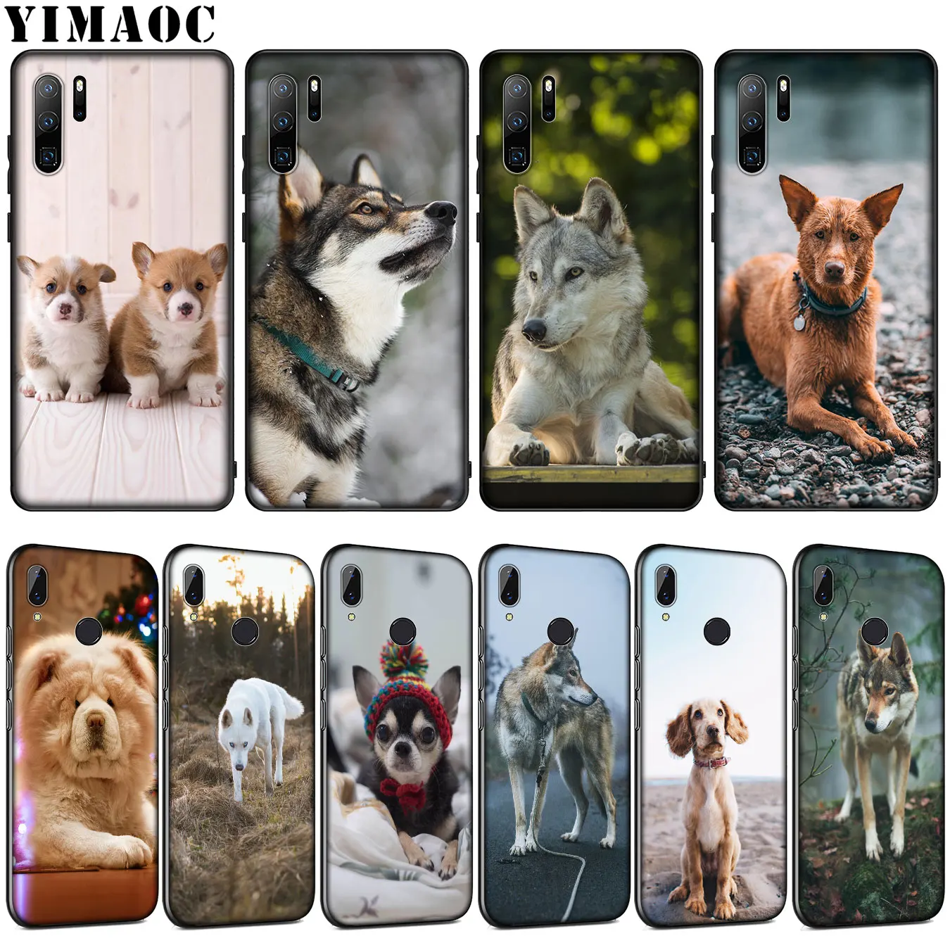 YIMAOC волк Собака Мягкий силиконовый чехол для Huawei P30 P20 Pro P10 P9 Lite Mini 2017 2016 черный P Smart
