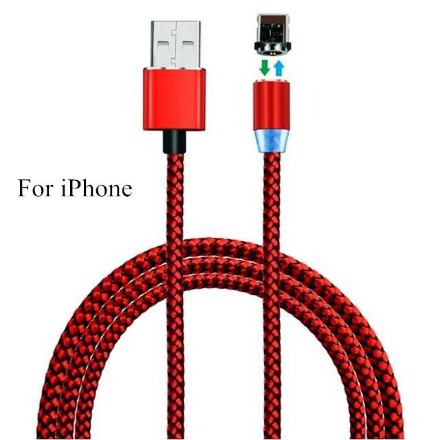 Магнитный кабель SYRINX Micro usb type-C для iPhone X samsung S9 S8 для Xiaomi зарядный нейлоновый Плетеный Магнит зарядное устройство кабель C - Цвет: red for iphone