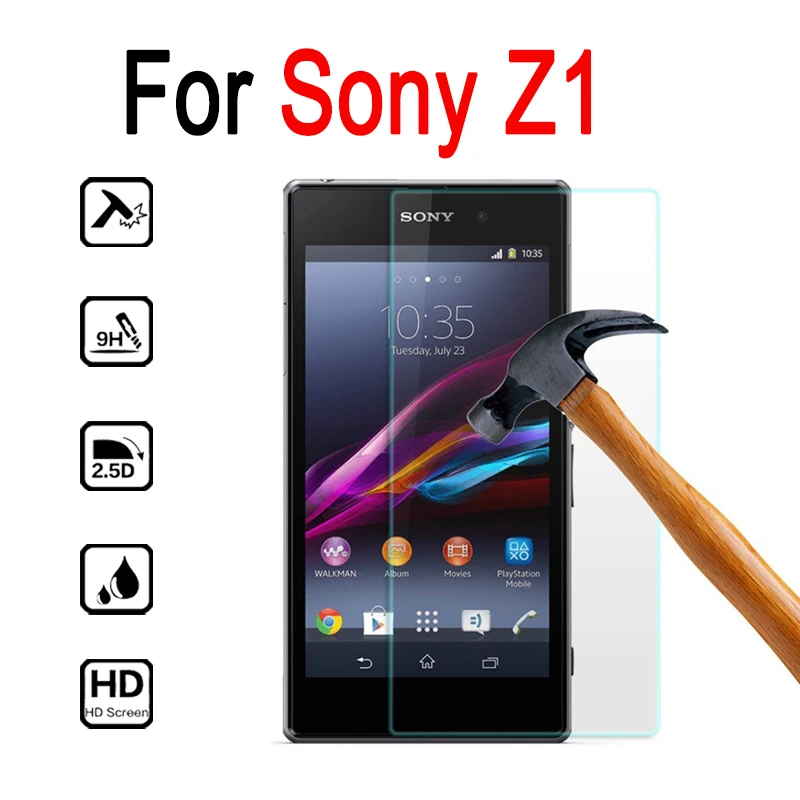 

0.26mm 2.5D 9H Premium Tempered Glass For Sony Xperia Z1 C6903 C6906 Screen Protector Protective Film Anti-Explosion Phone Case