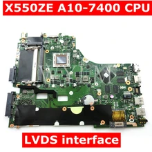 Computador e placa mãe x550ze com A10-7400 cpu, placa de mãe para asus pro/ultrof-x550ze/x550z/x550z/x550 k550z pro laptop 100% teste