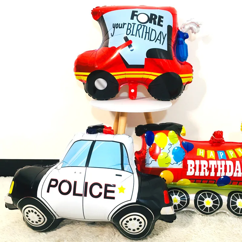 Автомобиль поезд фольги воздушные шары для мальчиков 1-й День рождения украшения Дети грузовик воздушный шар для Бэйби Шауэр детские игрушки автомобиль балон Globos