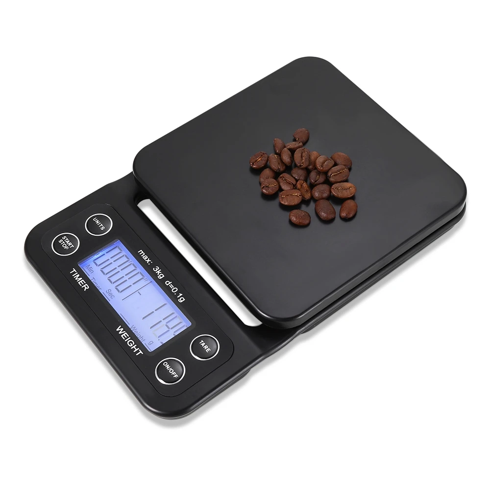 

Digital Kitchen Food Coffee Weighing Scale + Timer with Back-lit LCD Display