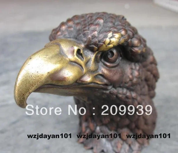 

dh 0012 China Bronze Gilt Tercel Sculpture Fly Eagle Head Statue