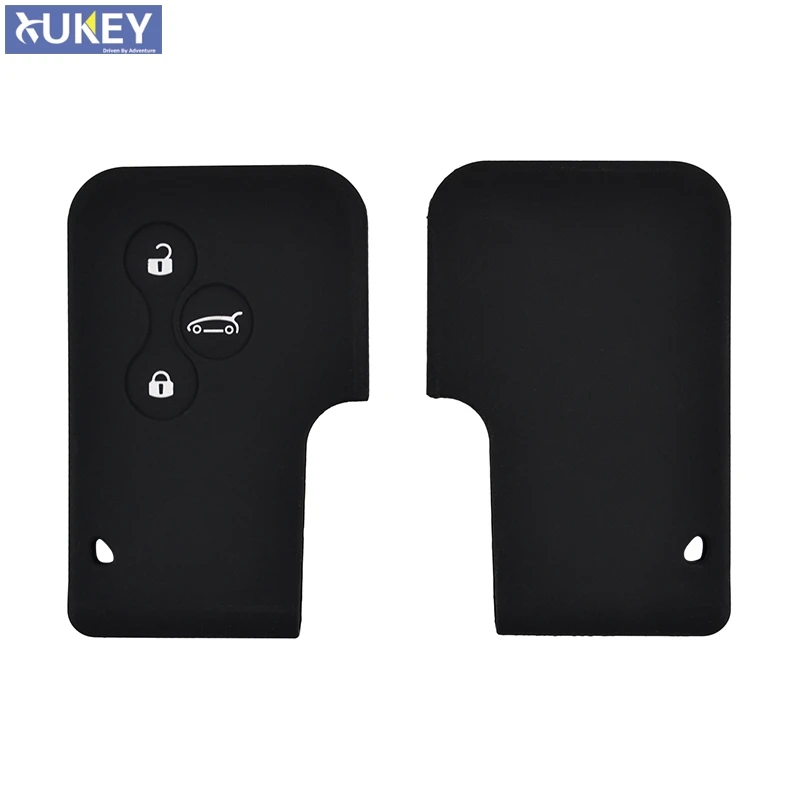 

For Renault Clio Megane Scenic Grand Scenic Keyless Fob Shell Skin Keyring Chain Holder 3 Button Silicone Card Key Case Cover