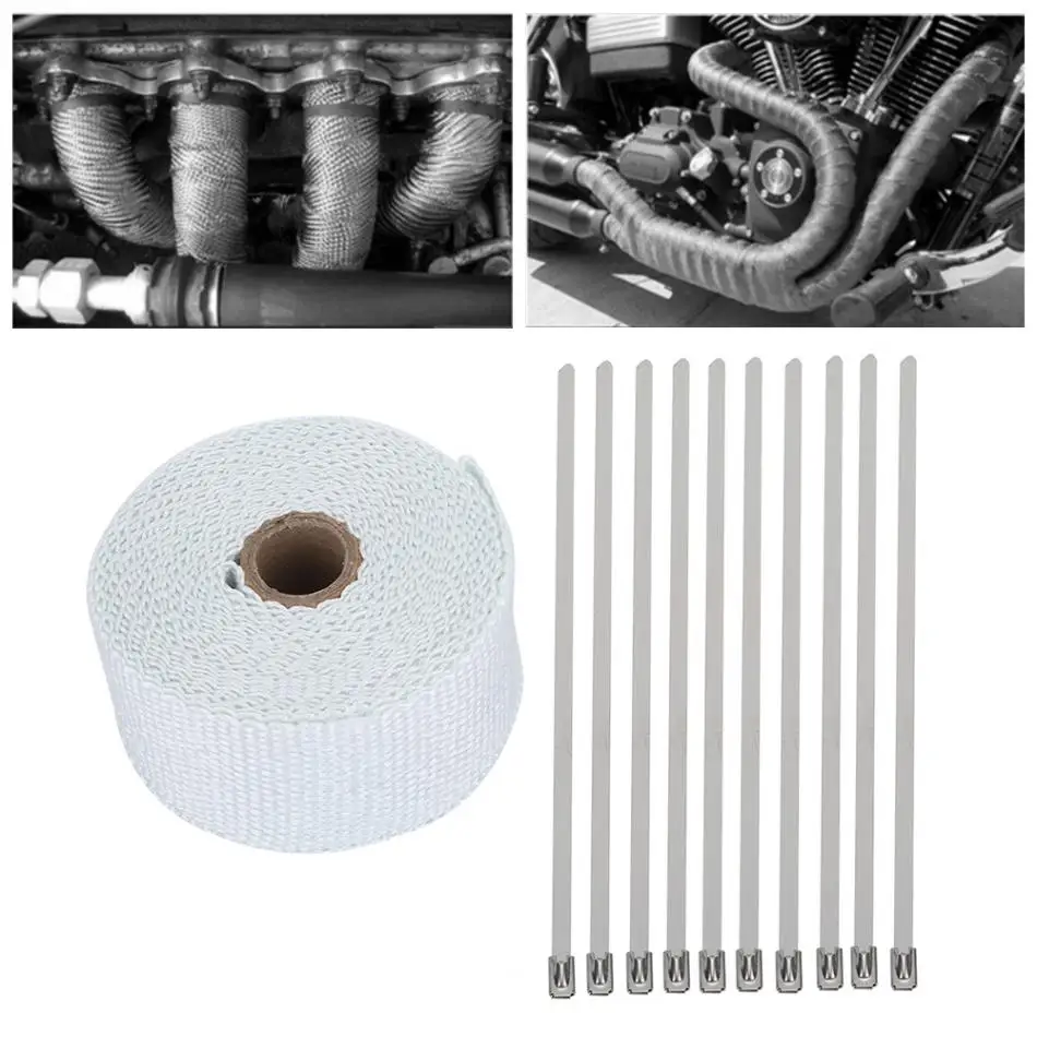 Buy 16FT Exhaust Header Pipe Tape Length White High