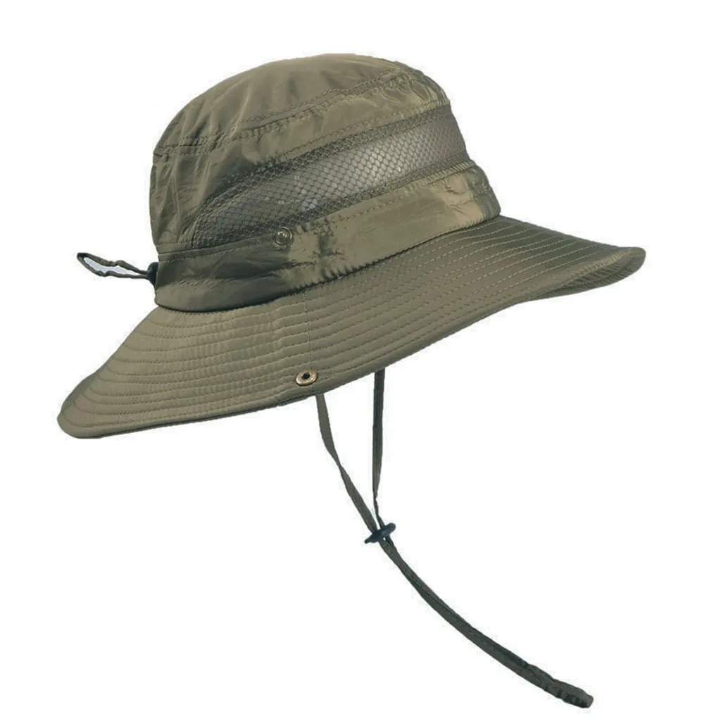 Хаки Мода Новые предложения UPF 50+ Солнцезащитная рыболовная шляпа и шляпа для сафари с защитой от солнца шляпы для мужчин и женщин# P5 - Цвет: Армейский зеленый