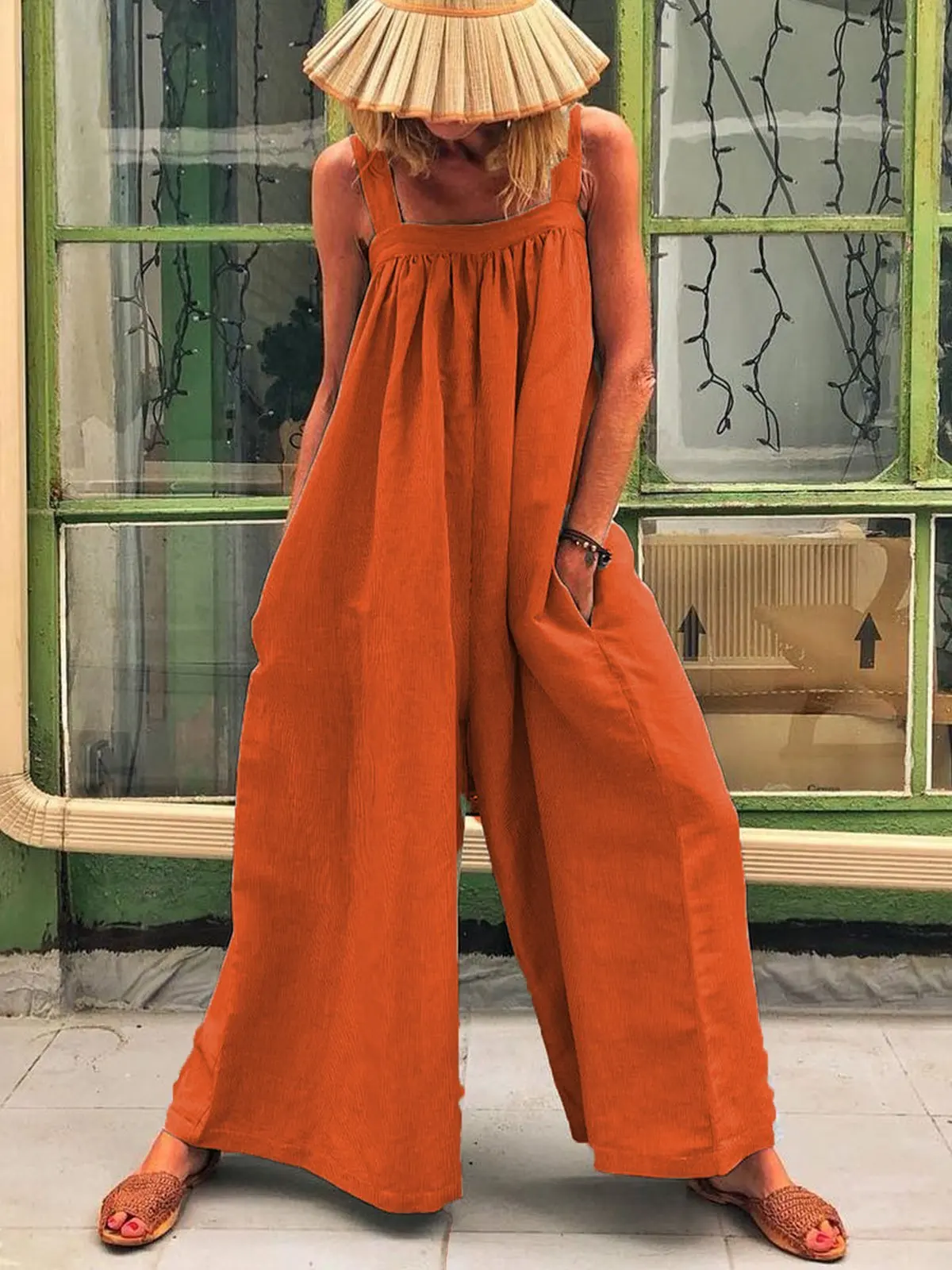 Women Loose Baggy Jumpsuit Dungarees Playsuit Romper Ladies Casual Wide Leg Trousers Summer Holiday Clothing