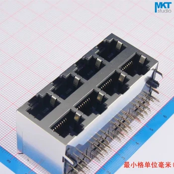 

10Pcs Sample 2x4 Ports 59 Series Stack-up Female RJ45 Ethernet Network LAN PCB Socket Connector Jack