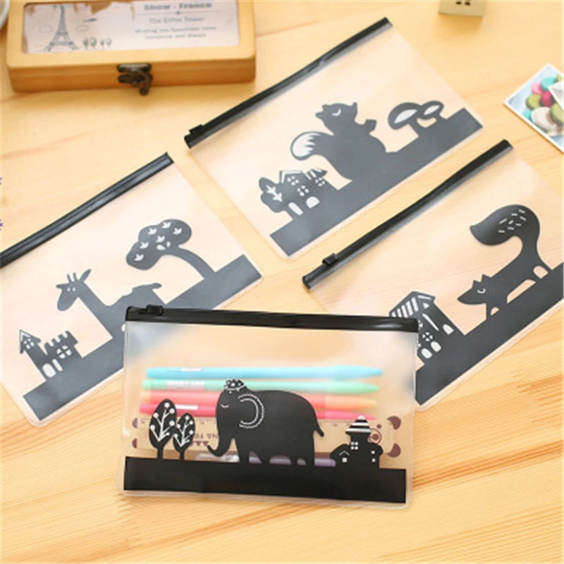 

The lovely pony was translucent matte creative document bag zipper pencil debris bag pencil case stationery