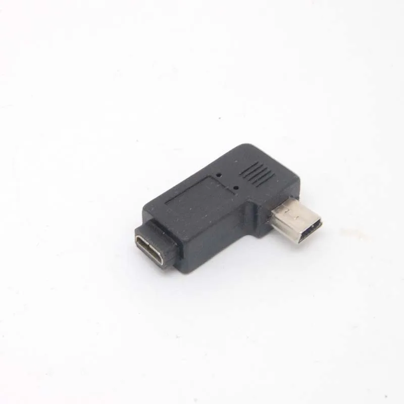 10 قطعة البسيطة USB نوع وذكر إلى المصغّر USB B الإناث 90 درجة يسار زاوية محول