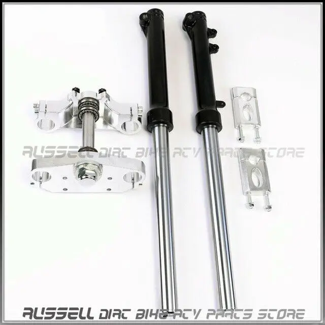 

Pit Dirt Bike 33mm Handlebar Triple Tree Bar Riser Clamp + Front Fork Suspension Set Dirt Pit Bike CRF50 50cc 70cc 110cc 125cc