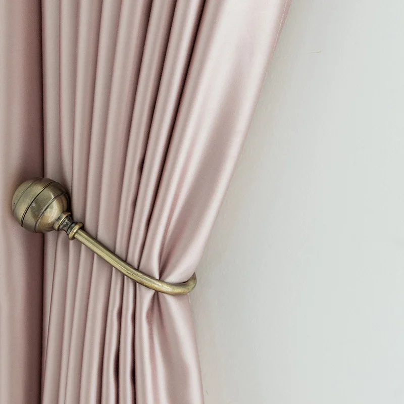 Новое поступление, современные розовые шелковые драпировки в скандинавском стиле для спальни, офиса, хлопчатобумажные шторы для гостиной