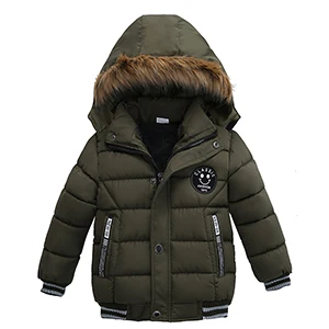 Г. Новая высококачественная зимняя детская куртка-пуховик для мальчиков, парка тонкое теплое пальто для больших девочек От 3 до 7 лет светильник, верхняя одежда с капюшоном - Цвет: Армейский зеленый