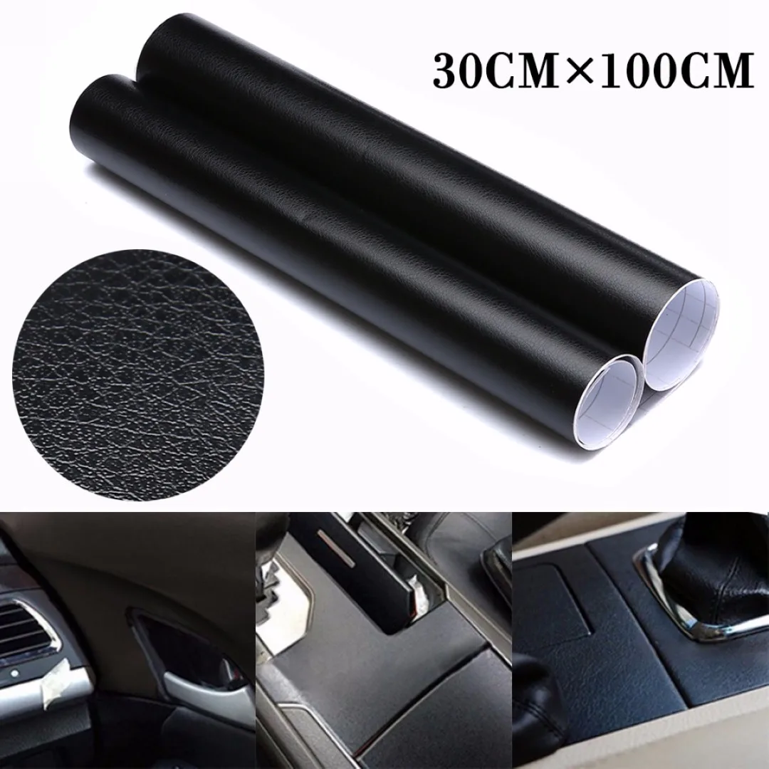 30cm x 100cm Leather Texture Style Car Interior Dashboard Sticker Wrap Sheet Film PVC Auto DIY Decor Sticker Change Color