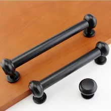 Modern simple kitchen cabinet handles black cupboard pulls 128mm zinc alloy drawer dresser wardrobe furniture handles pulls knob