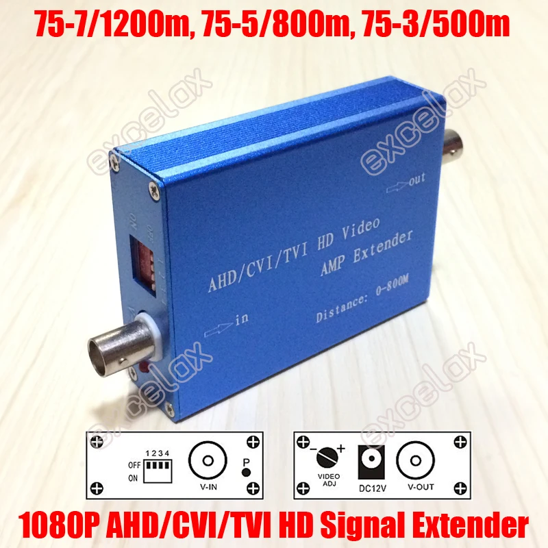 AHD CVI TVI HD Video Signal Amplifier Coaxial Cable AMP Extender For 1080P 720P Coax CCTV Camera 10PCS/Lot
