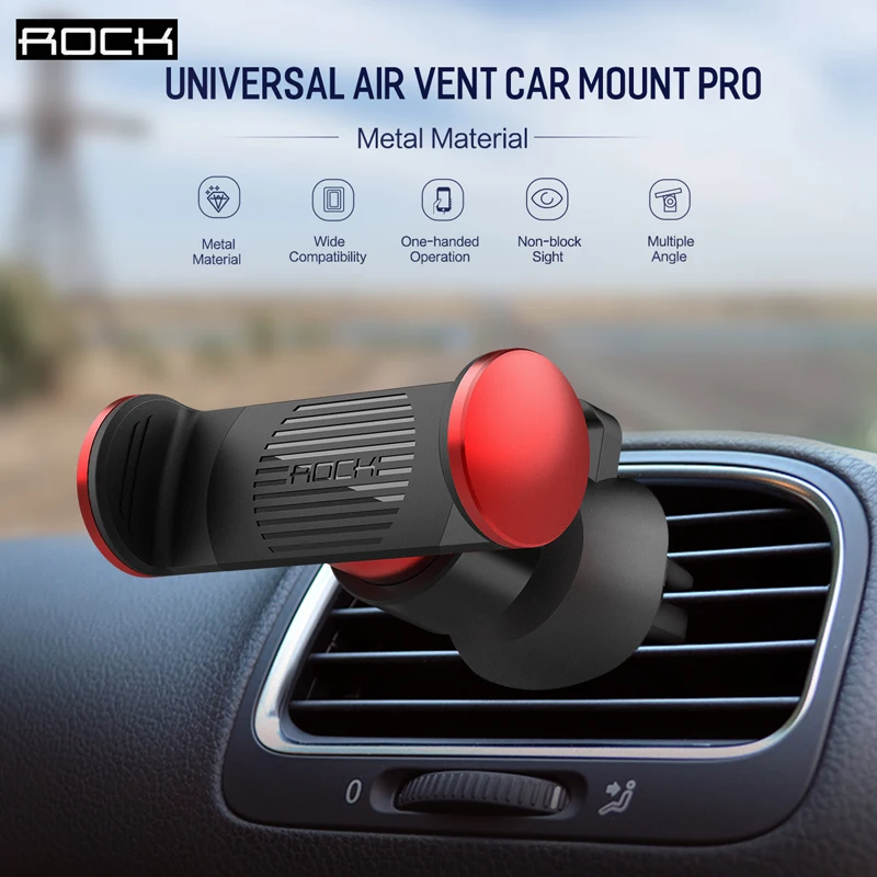 

ROCK Universal air vent car mount,Adjustable car phone holder for most smartphones and nagigators(up to 6inch) easy to use new