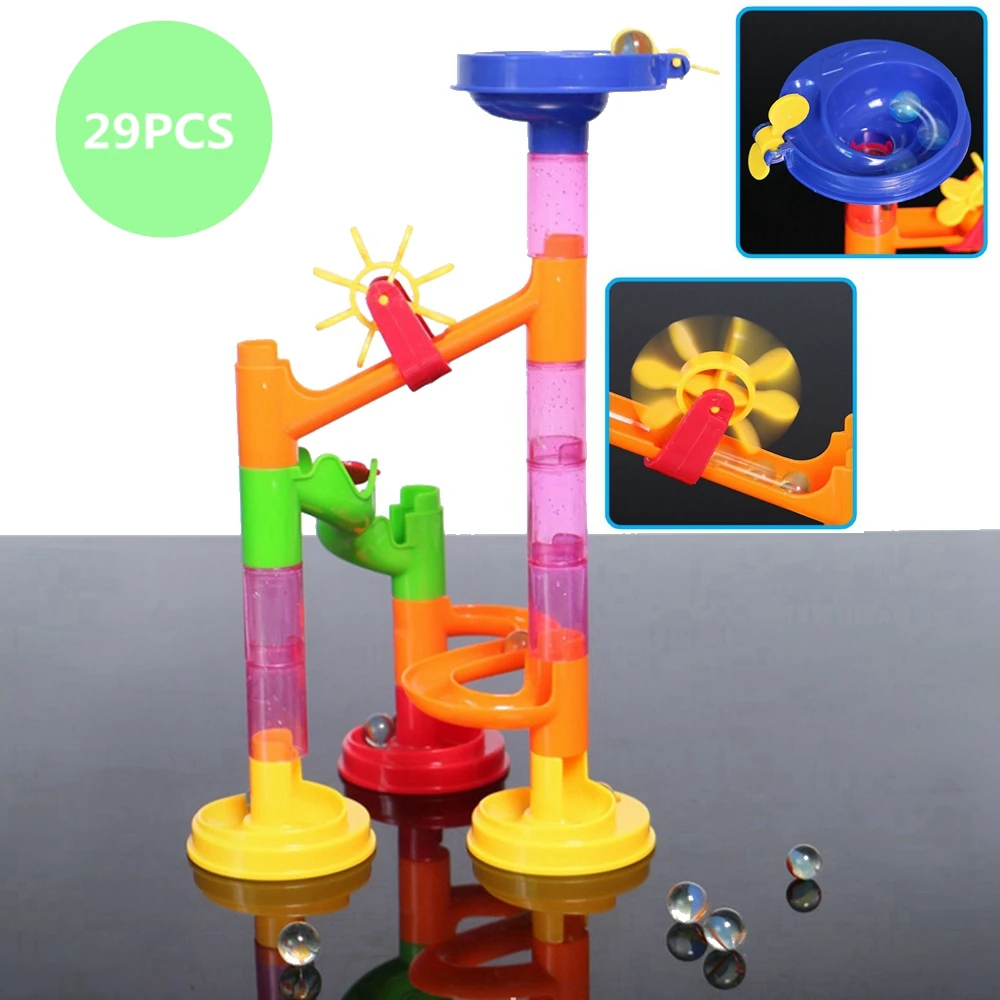 29pcs DIY Construction Marble Race Run Maze Balls Track Building Blocks Children Toy Kids Baby Educational Christmas Toys Gift baby-building-blocks