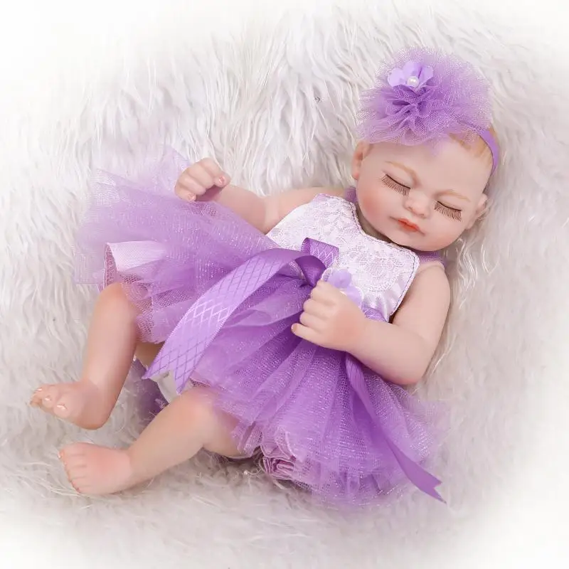 

10 Inch Hot Full Vinyl Doll Reborn Newborn Soft Silicone Vinyl Real Touch Small Mini Cute Sleeping Doll for Kids Children Gift