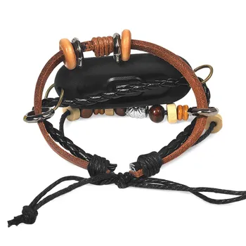 

Smart Watch Retro Leather Beading Weave Braided Bracelet Strap Sport bracelet Rubber Skin-friendly Case For Xiaomi Mi Band 4