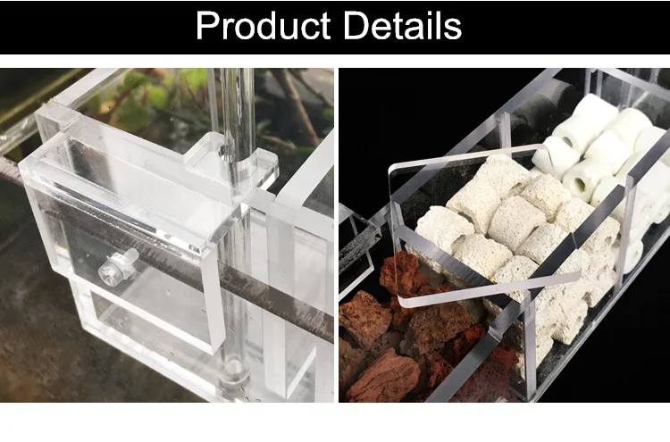 Filtro de aquário em acrílico fa016, caixa