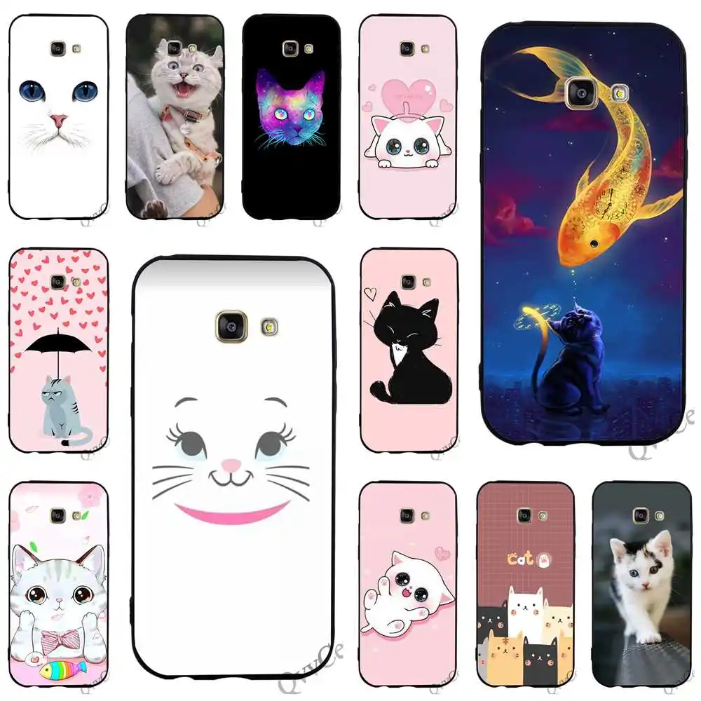 

Print Cute Cat Kitty Fishes Space Meow Phone Cover for Samsung Galaxy S9 Plus Case A3 A5 A6 S7 Edge S6 S8 Note 8 9 TPU