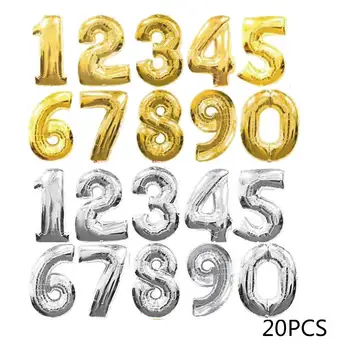 

20pcs/set 32 Inch Big Foil Number Balloons Gold Silver Happy Birthday Ballon Wedding Birthday Party Decor Baby Shower Supplies