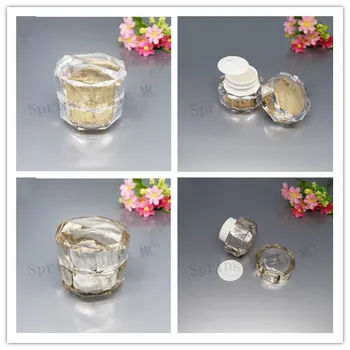 

50PCS 30G Empty Cream Jar Plastic Acrylic Refillable Bottles Gold Bird's Nest Diamond Pot Travel Face Lotion Cosmetic Container
