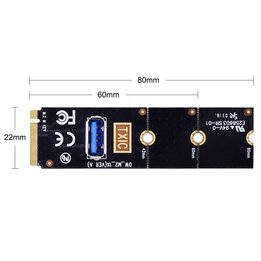 CHIPAL 10 шт. переводная карта NGFF M.2 к USB 3 0 M2 M ключ адаптер для PCI E 1x до 16x Райзер майнера
