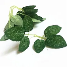 200 шт./лот поддельные напечатанные листок розы 5," Моделирование Зеленый цвет листва для DIY свадебный цветок расположение аксессуары