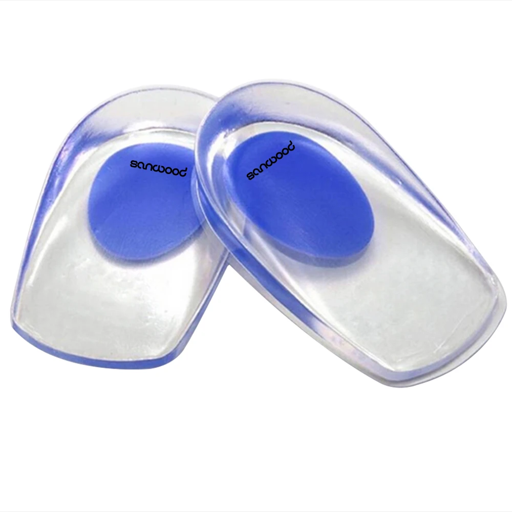 Gel Shoes Insoles Cushion Heel Cup Massage Pads Inserts Heel Pain Spur