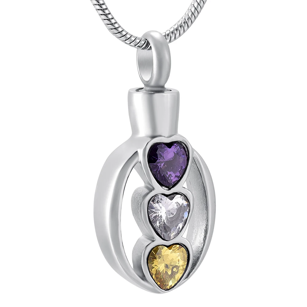 Heart Rhinestone Cremation Urn Pendant Necklace For Ashes Stylish