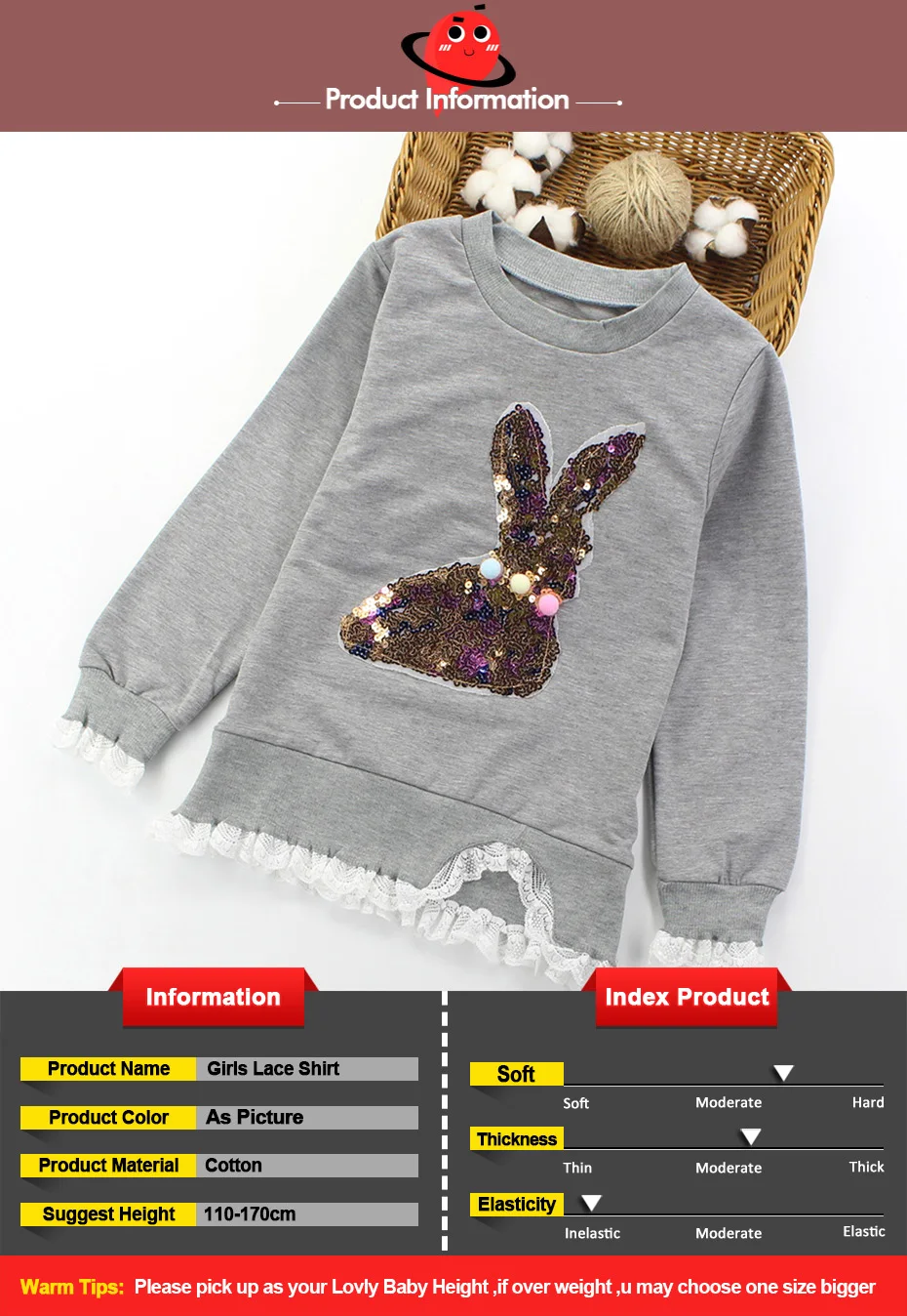 Детские футболки для девочек-подростков с длинными рукавами, с блестками и рисунком кролика, детские топы, футболки, весенне-Осенняя детская одежда для девочек 6, 8, 10, 12, 14 лет