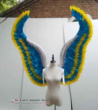 

Custom Adult's angel feather wings nice stage performance props for Concert Fashion show pure handmade craft EMS Free shipping