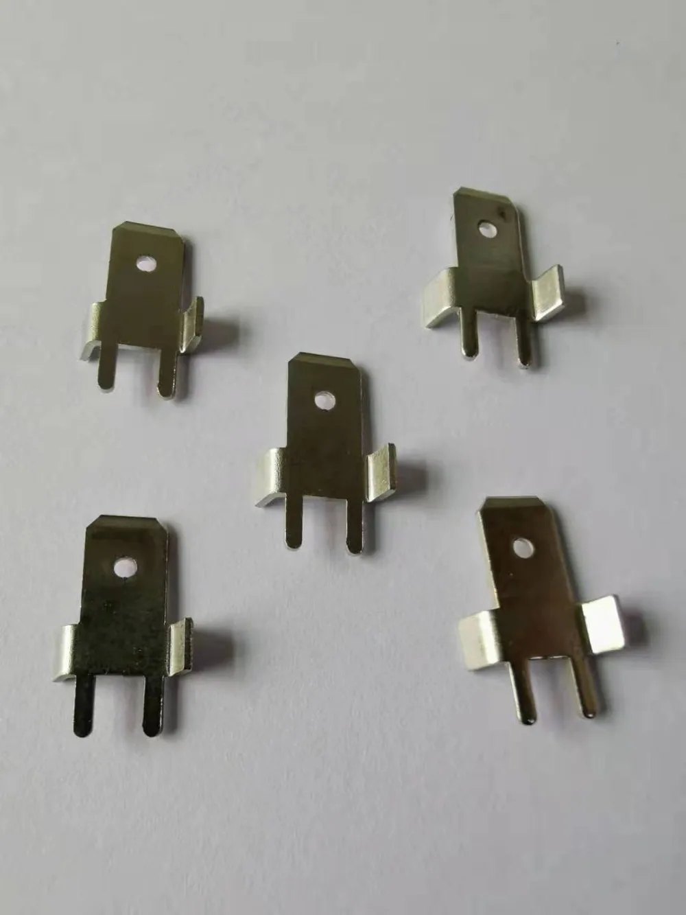 

50pcs 6.3 double curved insert pcb soldering terminal insert copper tinned plug male terminal