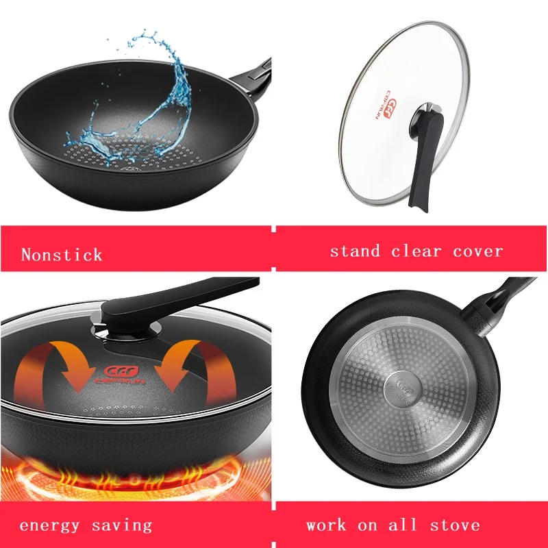 Cookware Set Kitchen Wok Frypan Casserole set Non-stick Pan Cooking Pan Soup Pan Induction Cooker Household Casserole