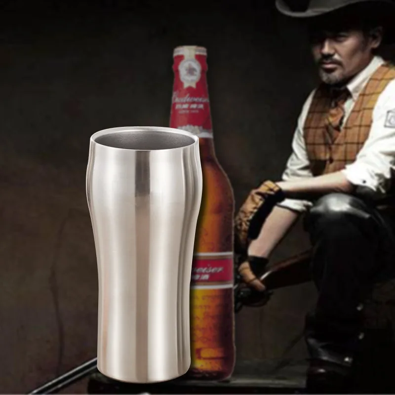 

2019 fashion Bpa-free 430ml double wall 304 Stainless steel drink water bottles tea milk coffee mug family dance party beer cup