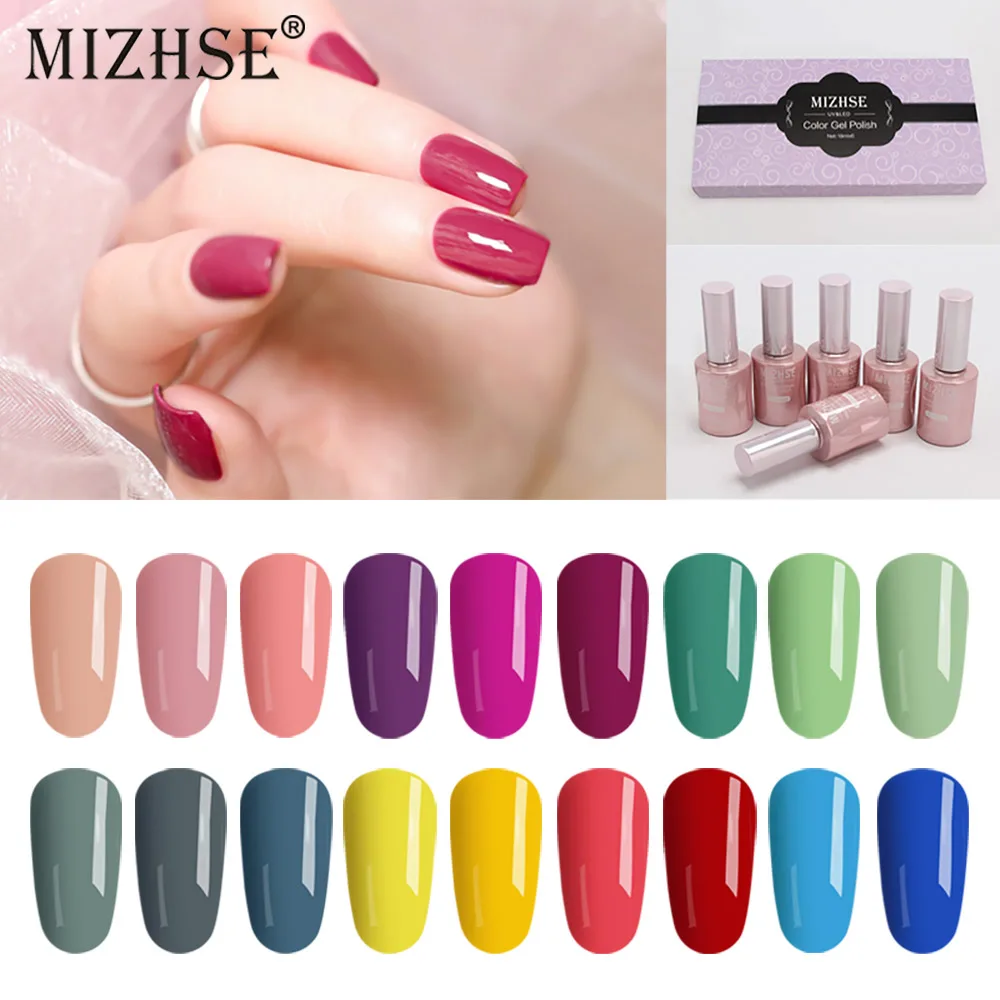 MIZHSE 18ml 6pcs/set UV Gel Nail Polish Permanent and LED Enamels Soak Off Varnish For Manicure Lacquer | Красота и здоровье