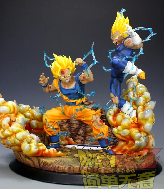 Dragon Ball Z Figure Vegeta vs Goku Resin Super Saiyan Dragon Ball