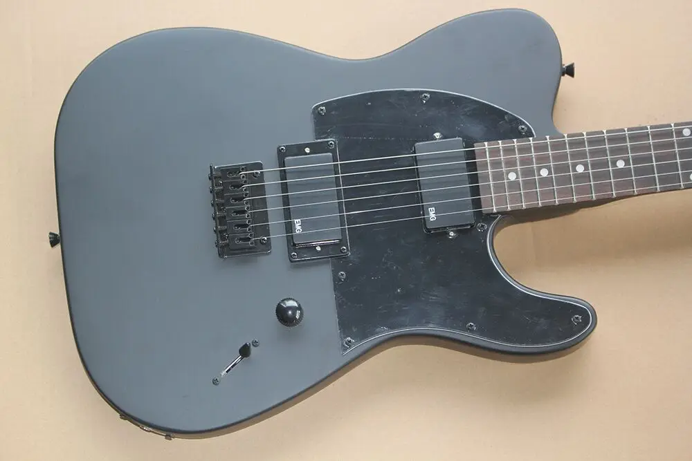 

Top quality GYTL-2052 Matte black color solid body back pickguard rosewood fretboard humbucker electric Guitar, Free shipping