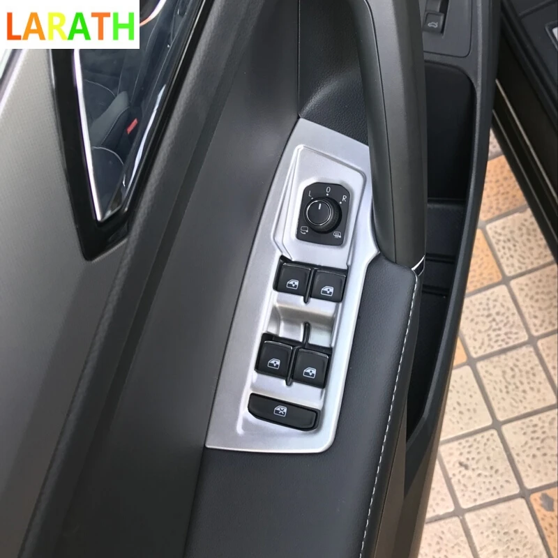 

For Volkswagen VW Tiguan Second Generation 2017 2018 ABS Matte Inner Door Window Switch Cover Trim 5pcs Left Hand Drive Only