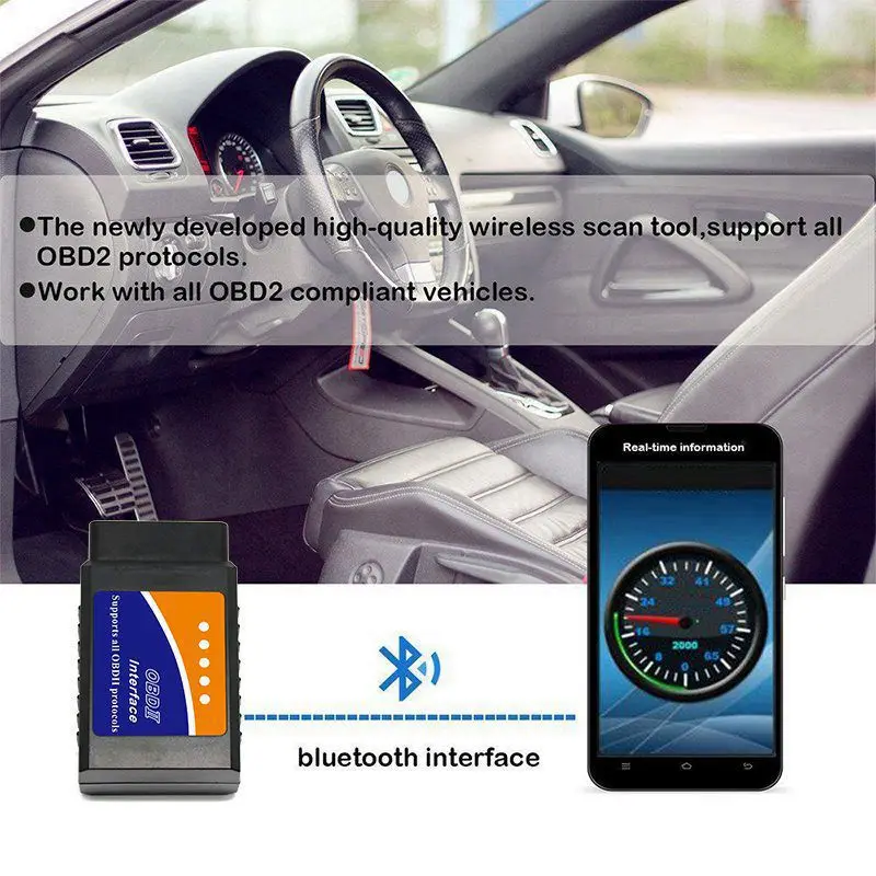 VicTsing OBD 2 ELM327 Bluetooth Diagnostic Scanner Engine Android PC Auto Tool Check Code Reader Bluetooth Diagnostic Scanner    (10)